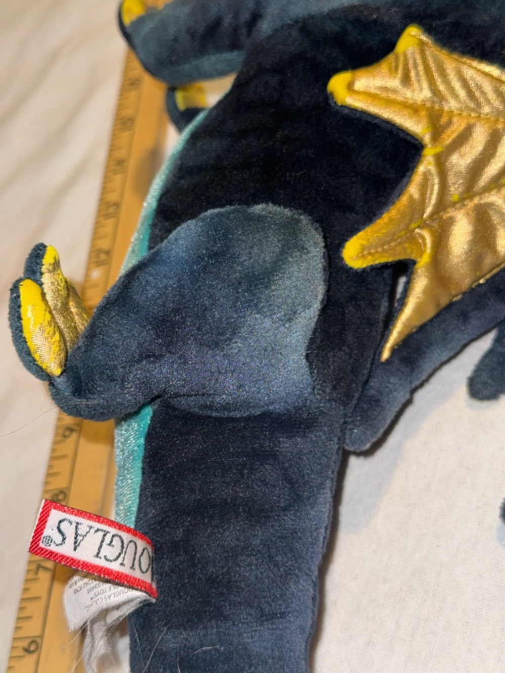 Douglas Aragon Navy Dragon Large Plush Stuffed Animal - Picture 4 of 9